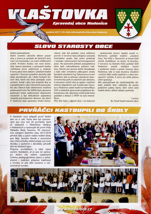 Vlaštovka : zpravodaj obce Hodonice