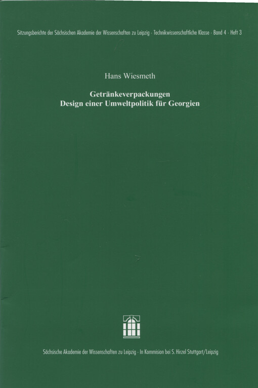 Getränkeverpackungen Design einer Umweltpolitik für Georgien