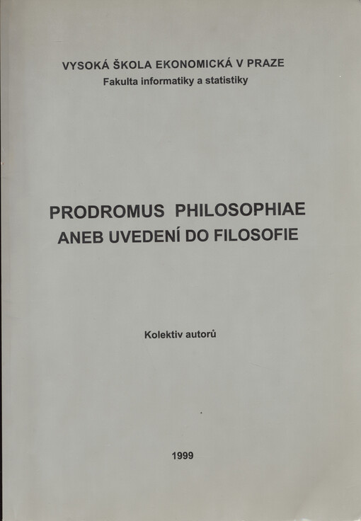 Prodromus philosophiae, aneb, Uvedení do filosofie