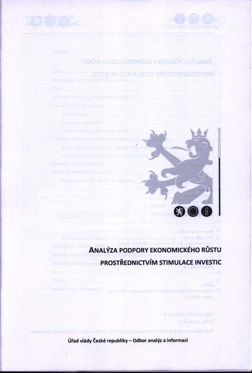 Analýza podpory ekonomického růstu prostřednictvím stimulace investic