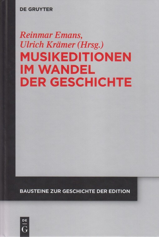 Musikeditionen im Wandel der Geschichte