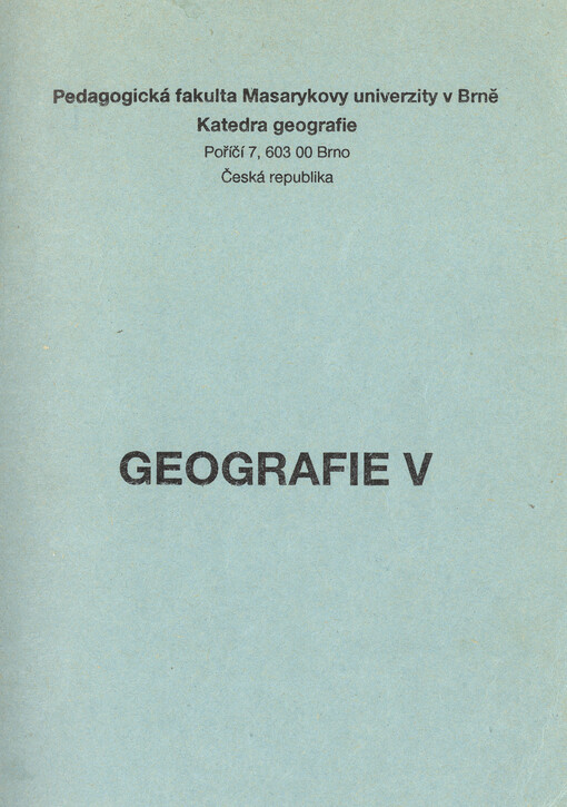 Synergetický přístup k některým geografickým problémům České a Slovenské republiky