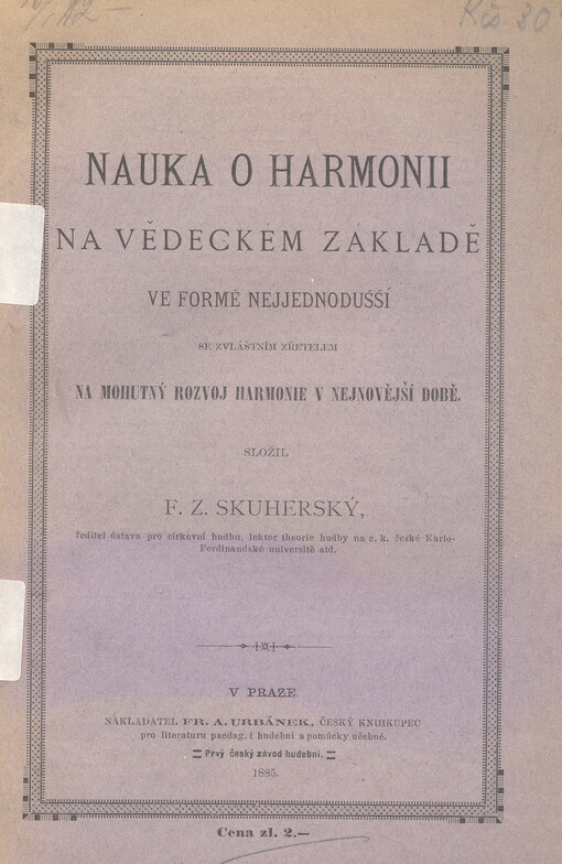 Nauka o harmonii na vědeckém základě ve formě nejjednodušší se zvláštním zřetelem na mohutný rozvoj harmonie v nejnovější době