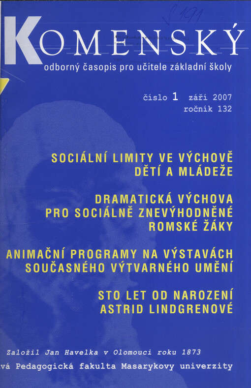Komenský : týdeník vychovatelský věnovaný učitelstvu našemu jakož i přátelům školstva a milé mládeže naší