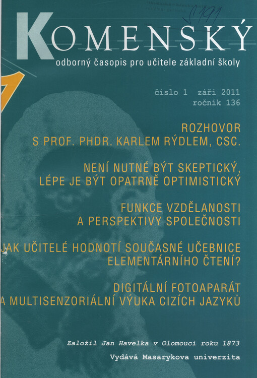Komenský : týdeník vychovatelský věnovaný učitelstvu našemu jakož i přátelům školstva a milé mládeže naší