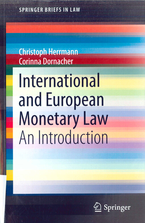 International and European monetary law : an introduction