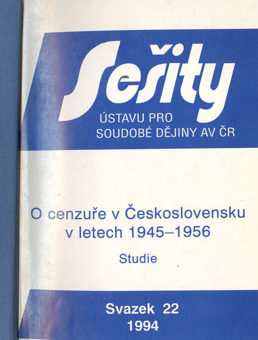 O cenzuře v Československu v letech 1945 - 1956: studie