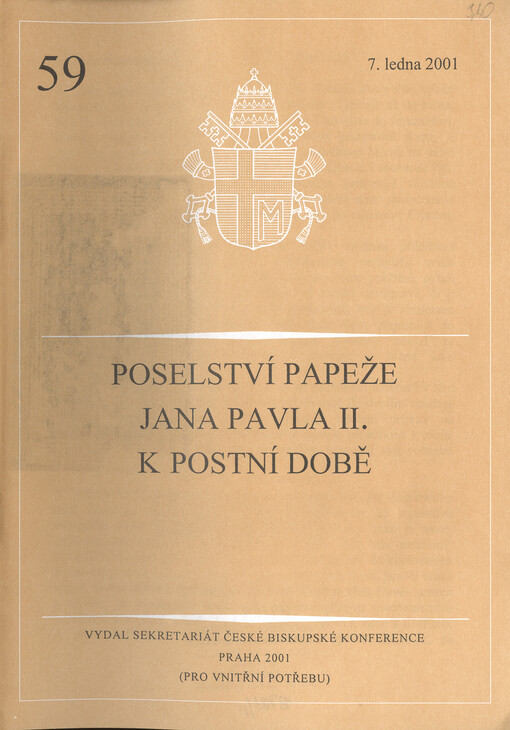 Poselství papeže Jana Pavla II. k postní době :7. ledna 2001