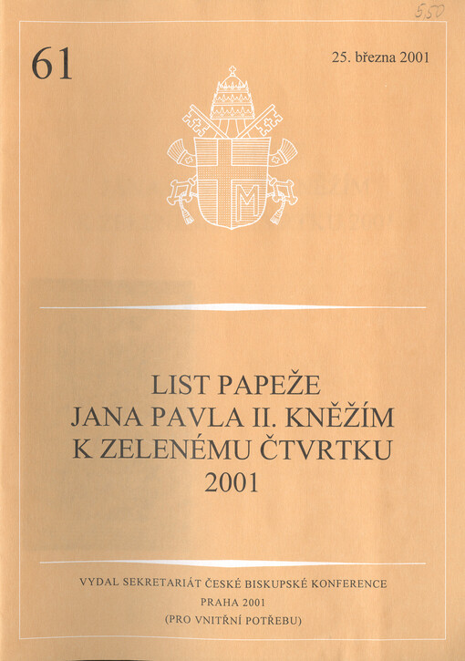 List papeže Jana Pavla II. kněžím k Zelenému čtvrtku 2001
