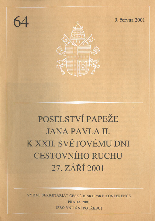 Poselství papeže Jana Pavla II. k XXII. Světovému dni cestovního ruchu 27. září 2001