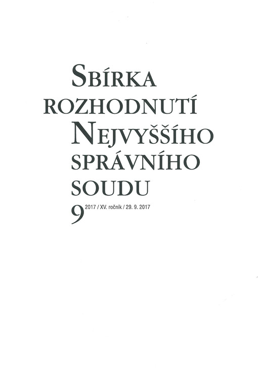 Sbírka rozhodnutí Nejvyššího správního soudu : rozhodnutí č. 3610/2017 - 3618/2017