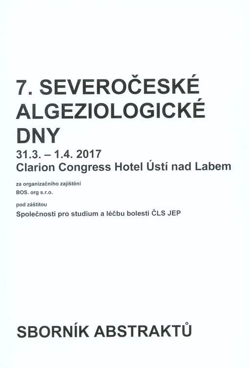 ... severočeské algeziologické dny : ... Ústí nad Labem : sborník abstrakt