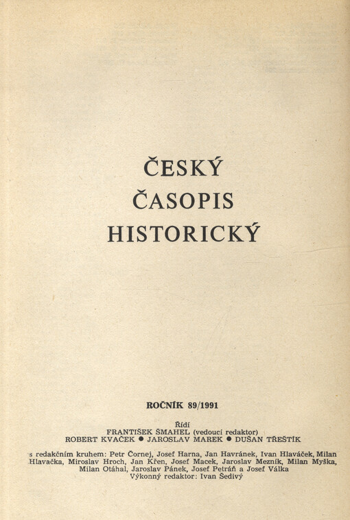Český časopis historický = The Czech Historical Review