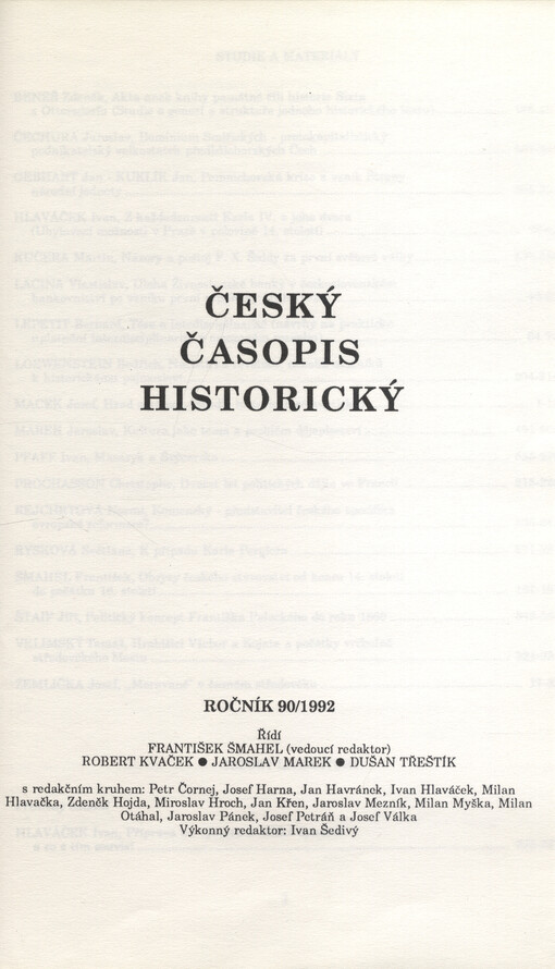 Český časopis historický = The Czech Historical Review
