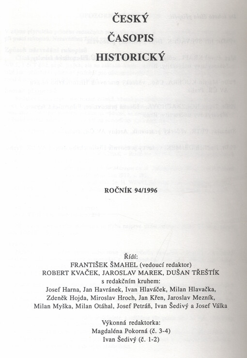 Český časopis historický = The Czech Historical Review