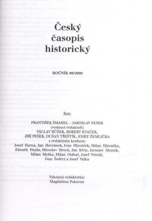 Český časopis historický = The Czech Historical Review
