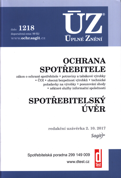 ÚZ č. 1218 Ochrana spotřebitele