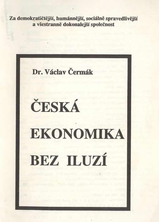 Česká ekonomika bez iluzí