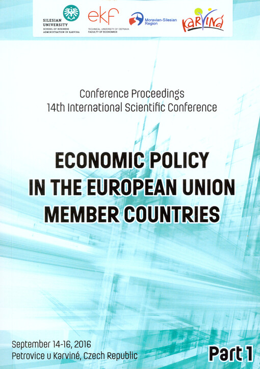 Economic Policy in the European Union Member Countries : proceedings of the ... international scientific conference : selected papers ...