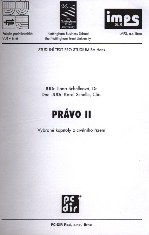 Právo II : vybrané kapitoly z civilního řízení