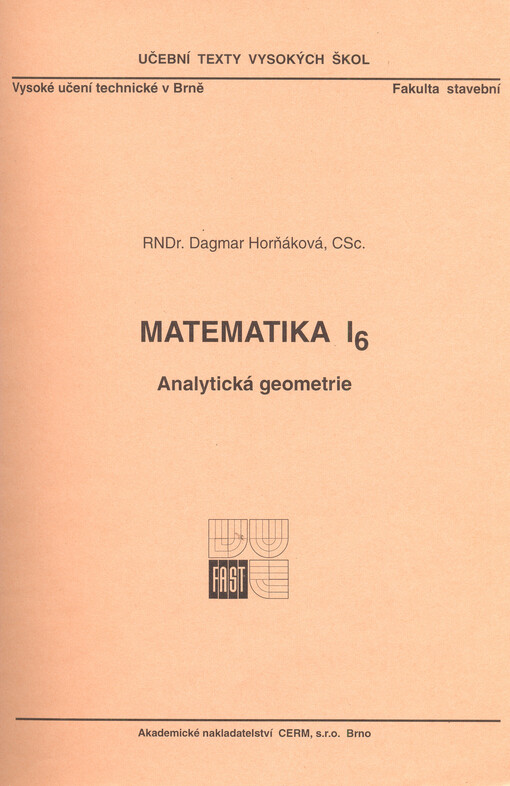 Matematika I.6,Analytická geometrie