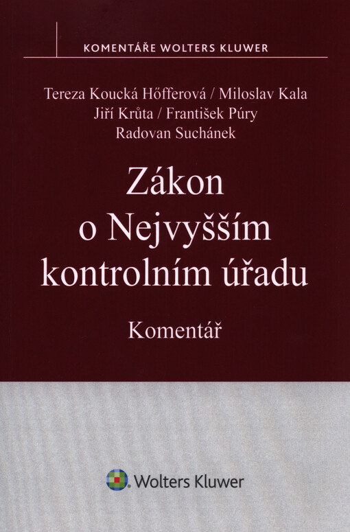 Zákon o Nejvyšším kontrolním úřadu : komentář
