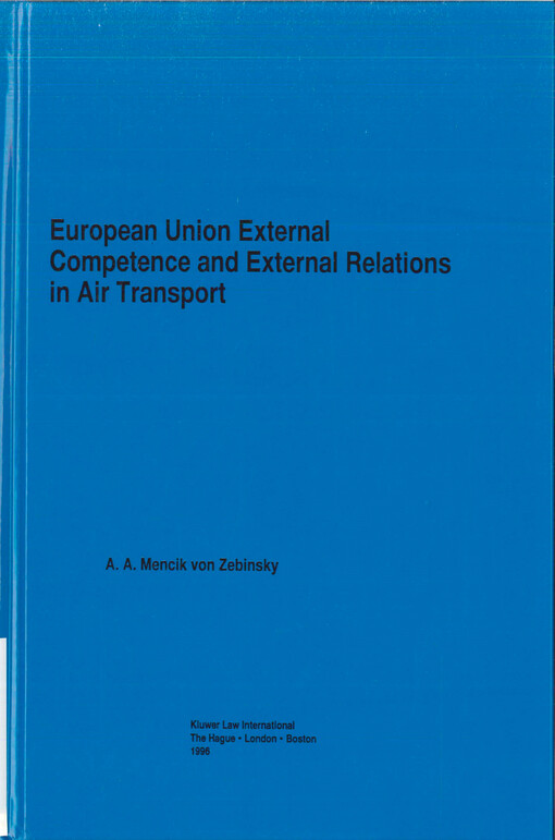 European Union external competence and external relations in air transport