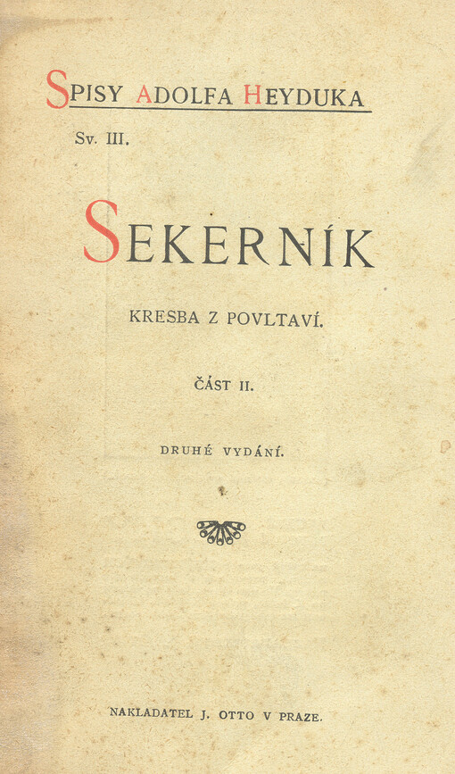 Sekerník : kresba z Povltaví. Část II.
