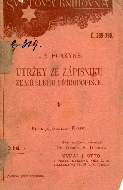 Útržky ze zápisníku zemřelého přírodopisce
