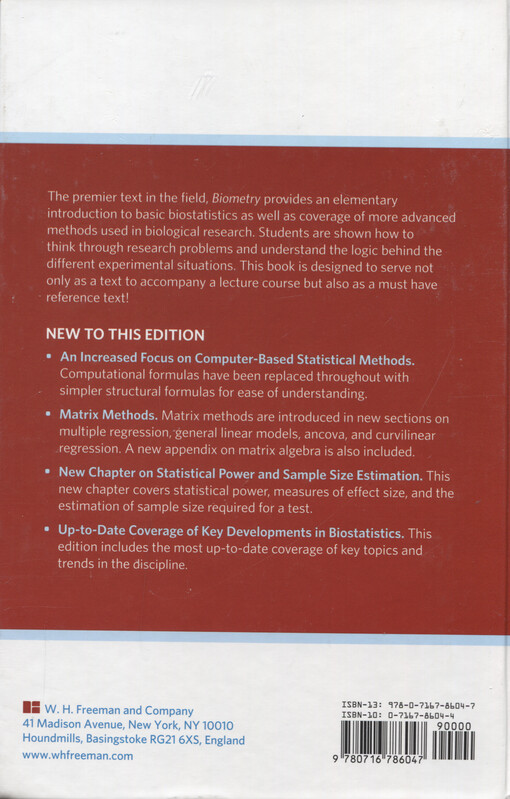 Biometry :the principles and practice of statistics in biological research