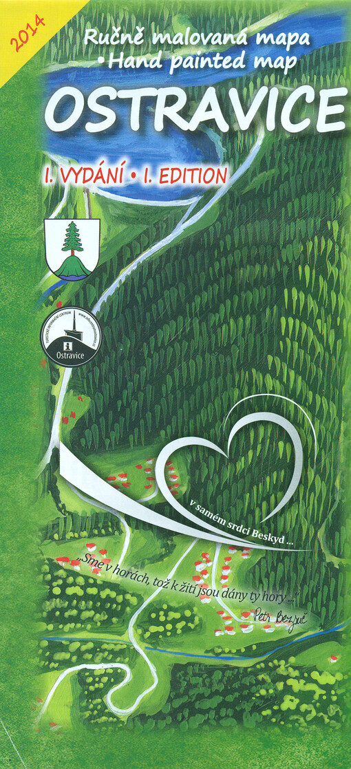 Ručně malovaná mapa Ostravice
