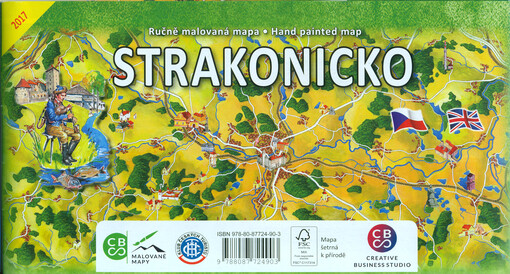 Ručně malovaná mapa Strakonicko