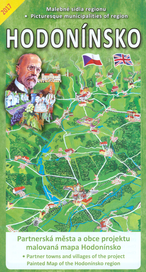 Ručně malovaná mapa Hodonínsko = Hand painted map Hodonínsko