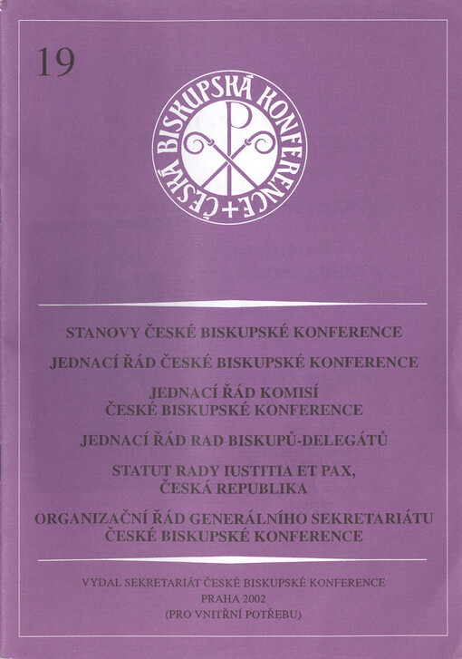 Stanovy České biskupské konference ;Jednací řád České biskupské konference, ; Jednací řád komisí České biskupské konference ; Jednací řád rad biskupů-delegátů ; Statut Rady Iustitia et Pax, Česká republika ; Organizační řád generálního sekretariátu České biskupské konference
