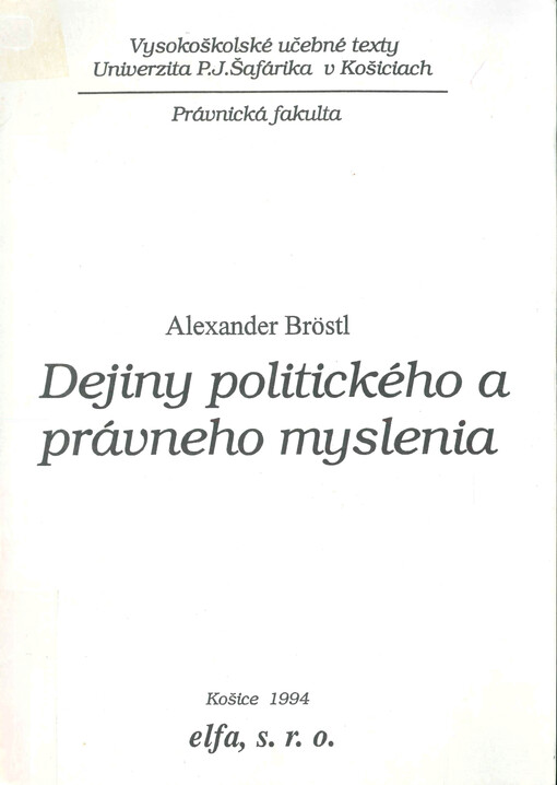 Dejiny politického a právneho myslenia