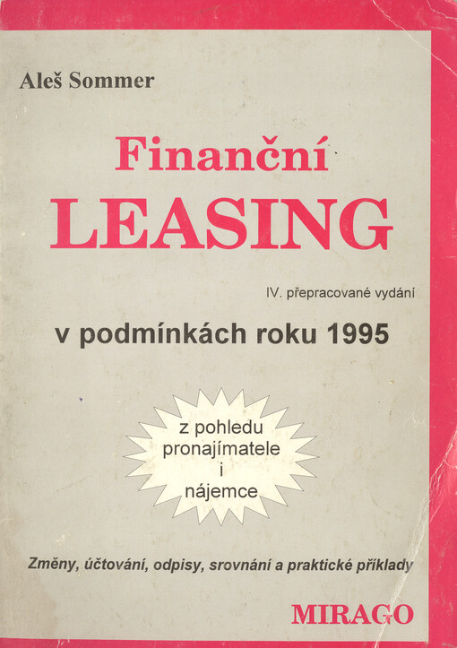 Finanční leasing na podmínky roku 1995