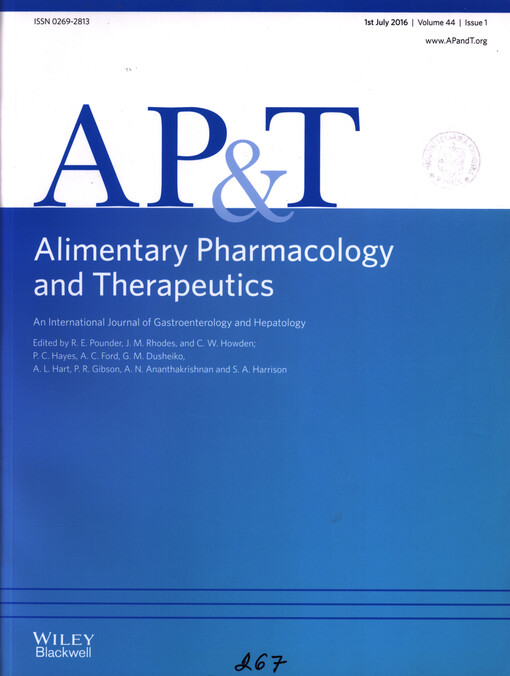 Alimentary pharmacology & therapeutics : international journal of therapeutics in gastroenterology and hepatology