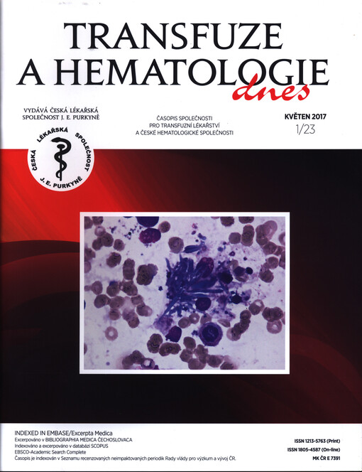 Transfuze a hematologie dnes : časopis Společnosti pro transfuzní lékařství a Hematologické společnosti