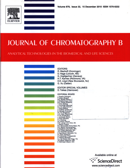 Journal of chromatography. B, Analytical technologies in the biomedical and life sciences