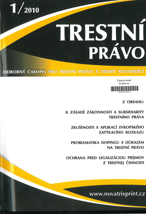 Trestní právo : odborný časopis pro trestní právo a obory související
