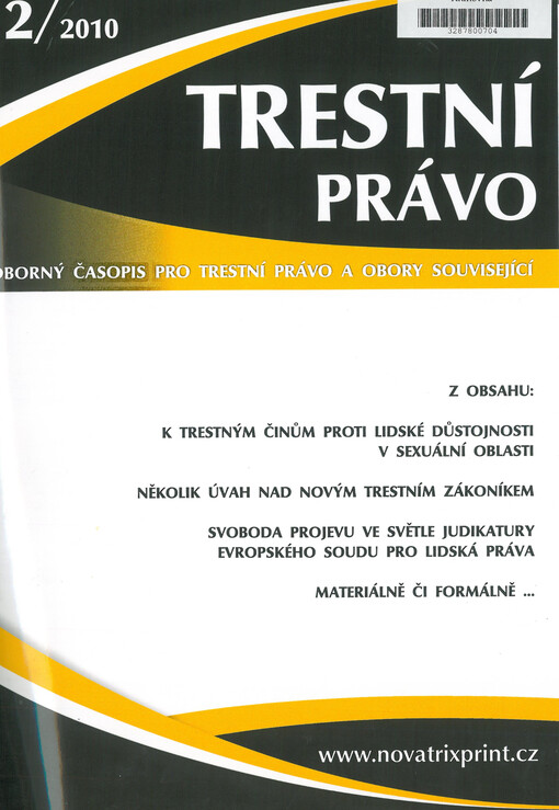 Trestní právo : odborný časopis pro trestní právo a obory související