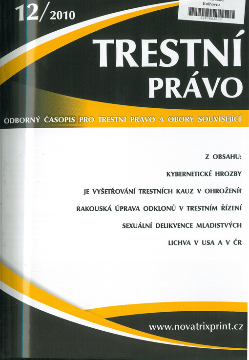 Trestní právo : odborný časopis pro trestní právo a obory související