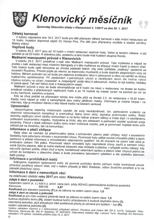 Klenovický měsíčník