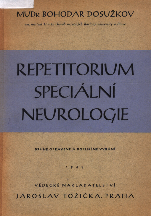 Repetitorium speciální neurologie.