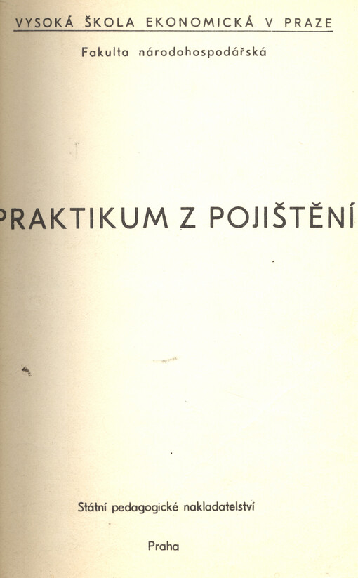 Praktikum z pojištění