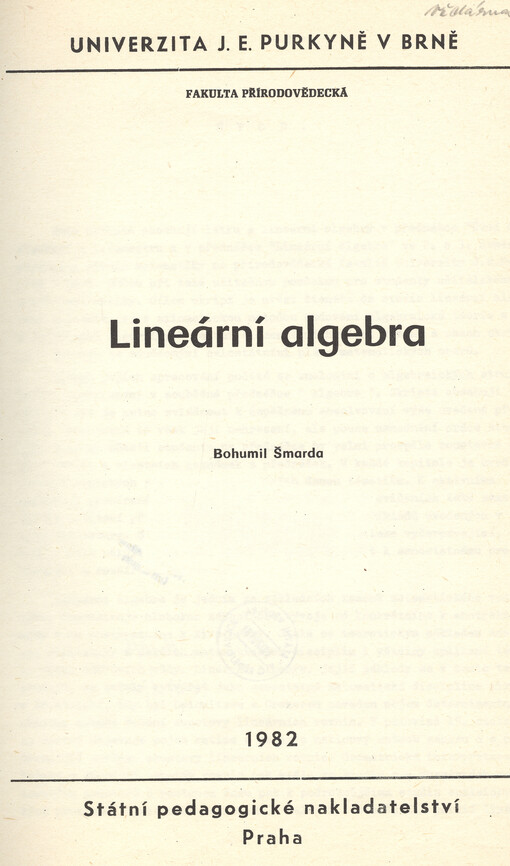 Lineární algebra
