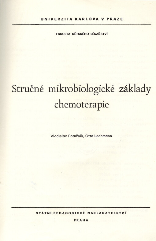 Stručné mikrobiologické základy chemoterapie