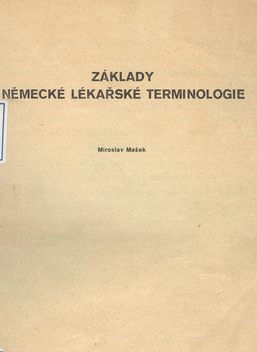 Základy německé lékařské terminologie