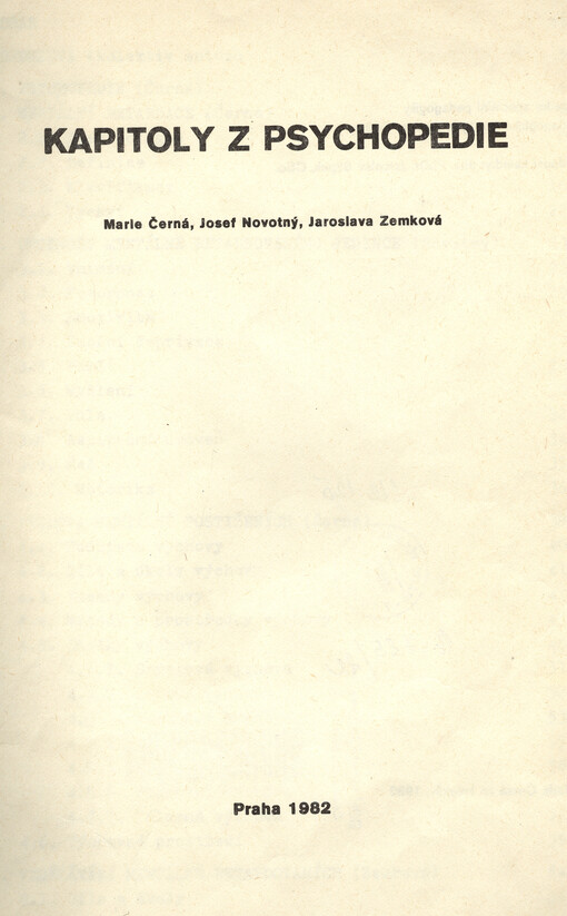 Kapitoly z psychopedie