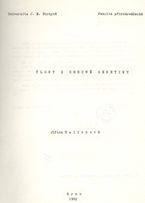 Úlohy z obecné genetiky